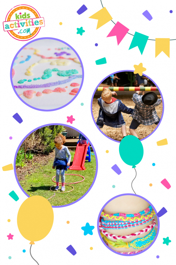 图片显示的照片拼贴圆形形状的活动在一个生日聚会上从孩子们活动的博客。乐动客服